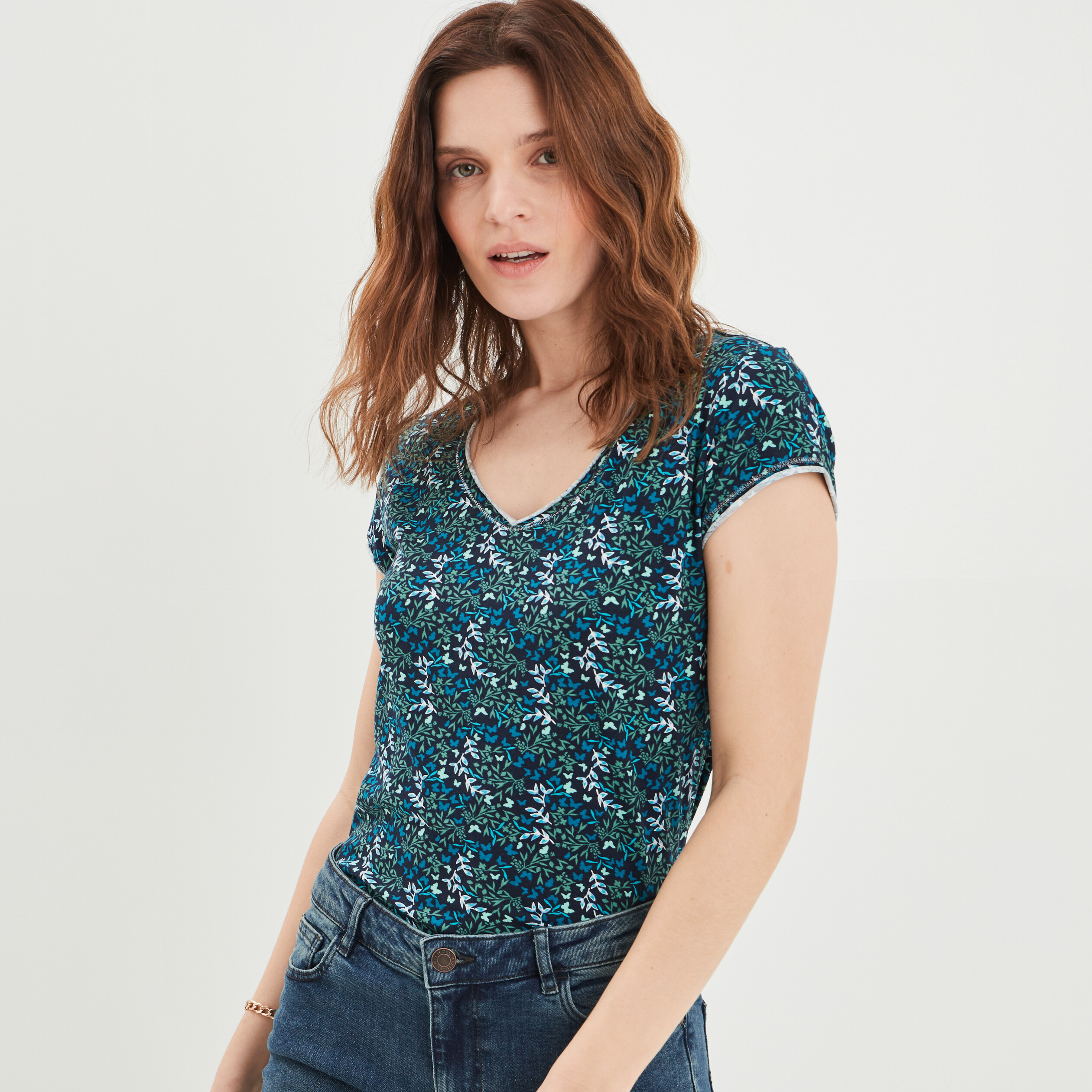 T-shirt manches courtes bleu marine femme | La Halle
