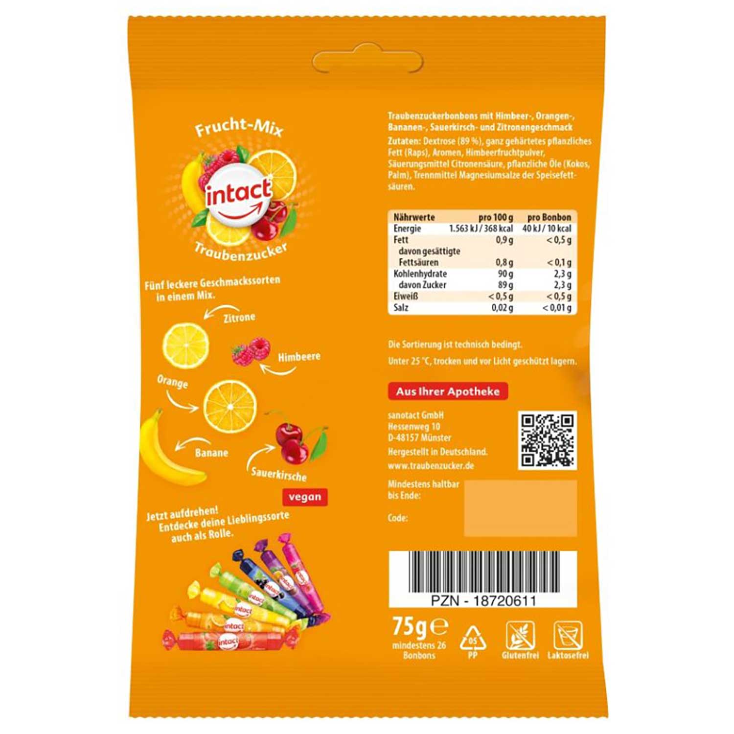 intact Traubenzucker Frucht-Mix 75g