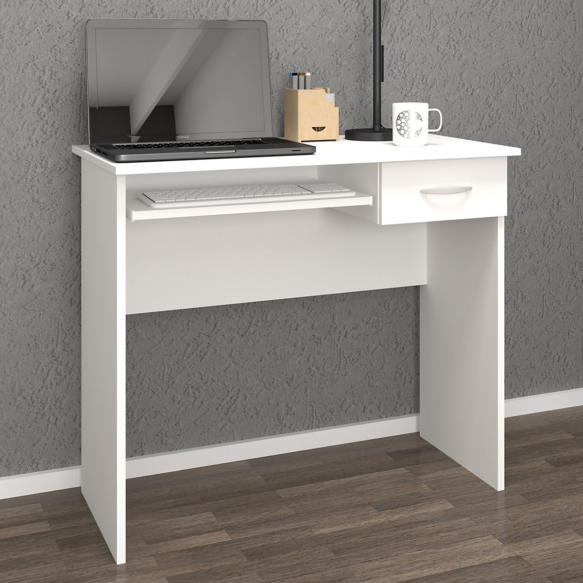 Holz Schreibtisch Computertisch Tastaturauszug Schublade Bürotisch Arusa