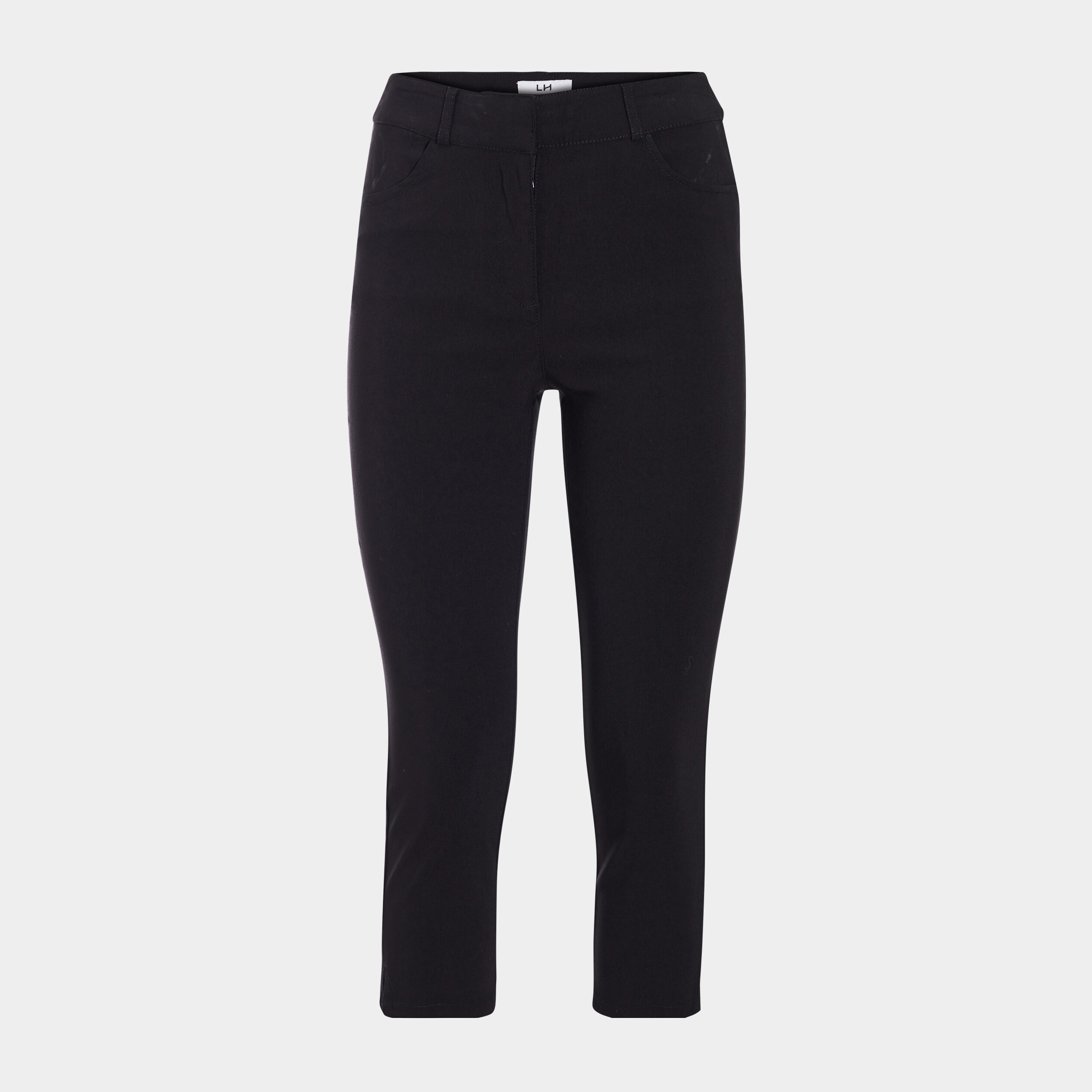 Pantacourt ajusté taille haute noir femme | La Halle