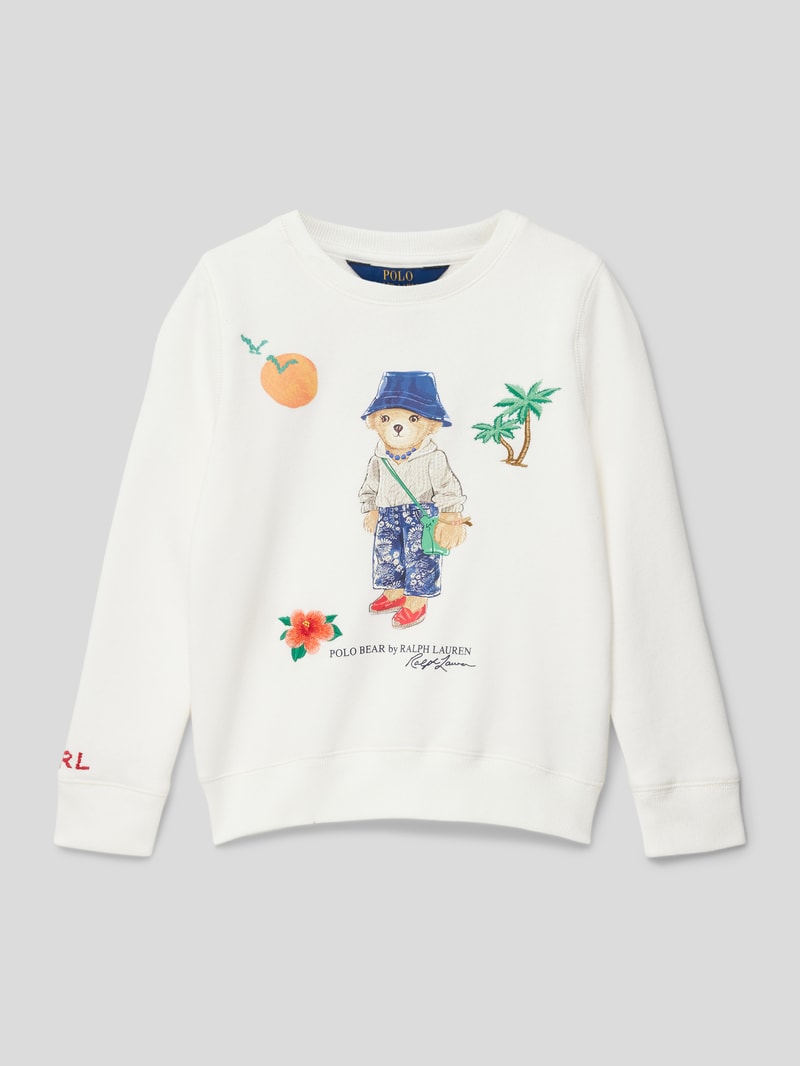 Sweatshirt mit Motiv-Print in offwhite
