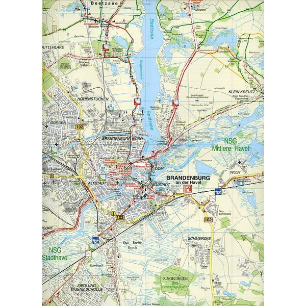 Brandenburger Havelseen und Umgebung 1 : 35 000. Radwander- und Wanderkarte - Wanderkarte