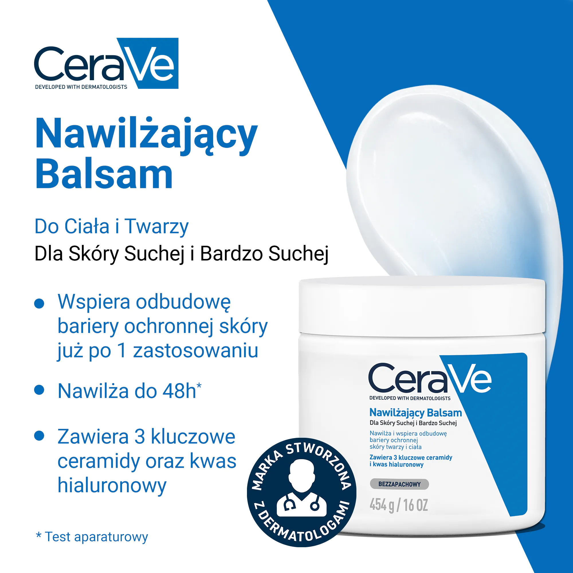 CeraVe drėkinamasis balzamas sausai ir labai sausai odai, 454 g