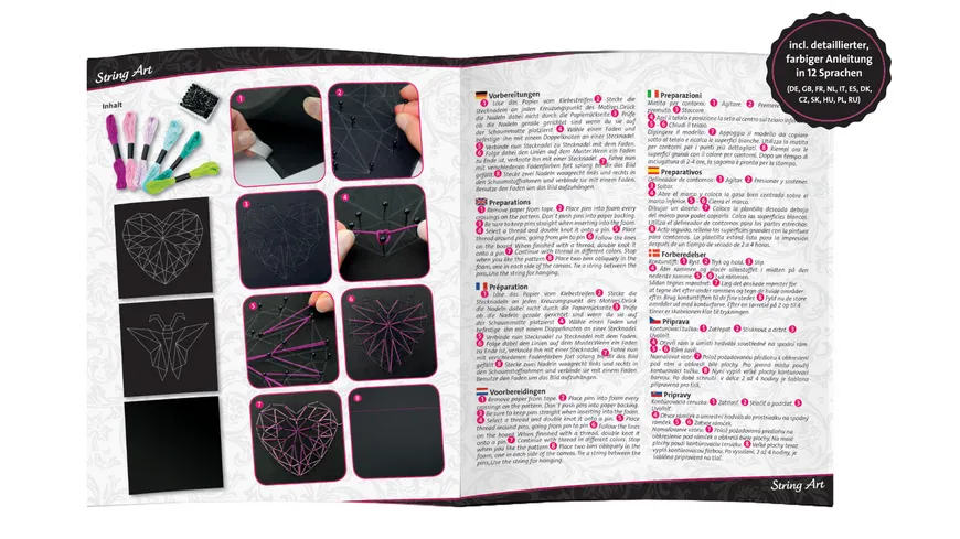 Lena - String Art Schmetterling und Herz