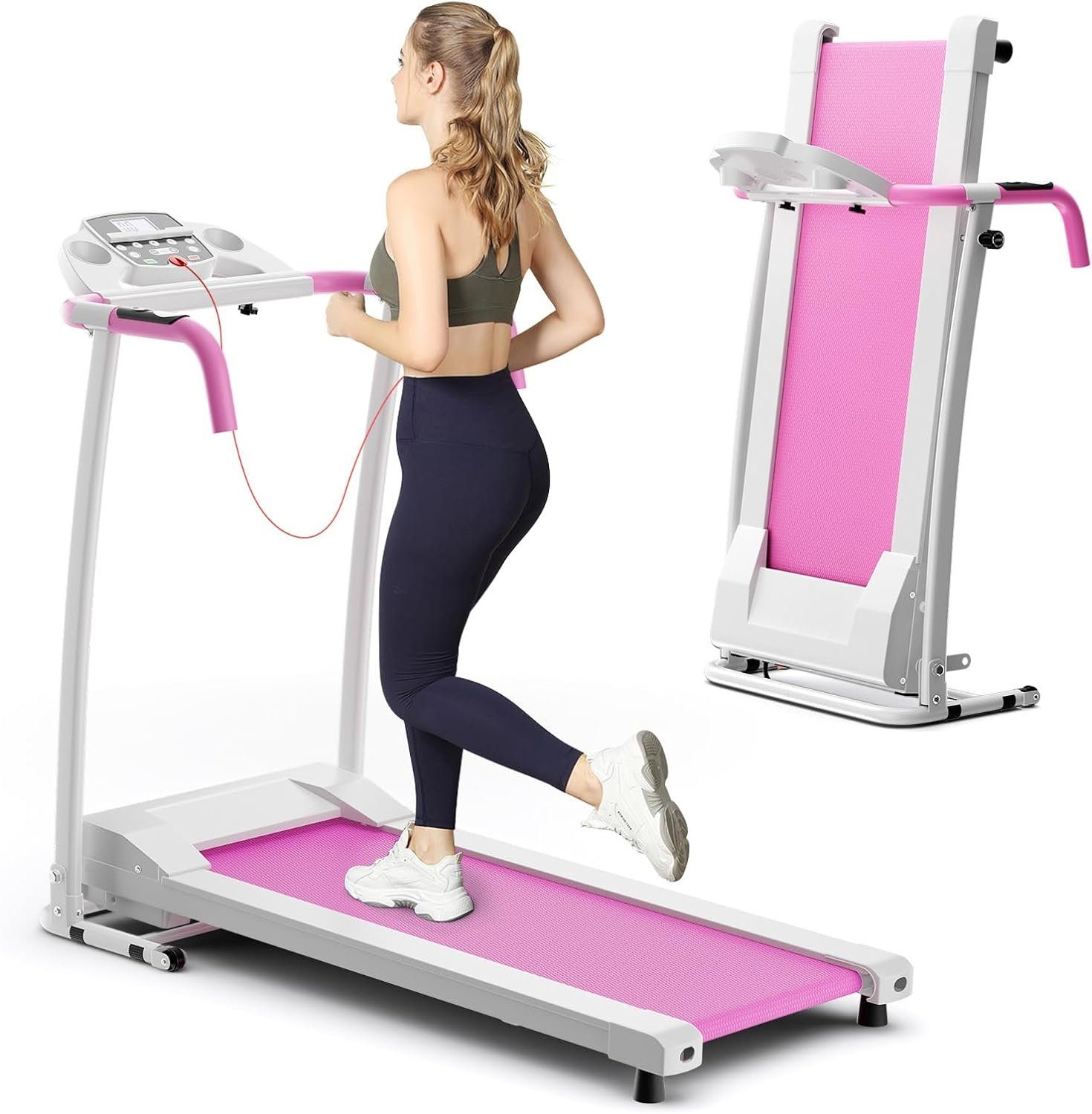 COSTWAY Laufband (2PS Walking Pad, mit 12 voreingestellten Programmen), 1-12 km/h, LCD display, treadmill for home, running surface