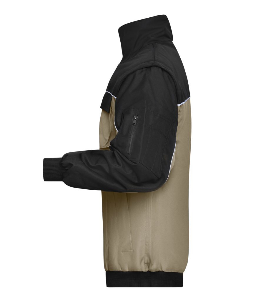 James & Nicholson Arbeitsjacke Robuste Arbeitsjacke mit abnehmbaren Ärmeln Workwear Jacket JN810