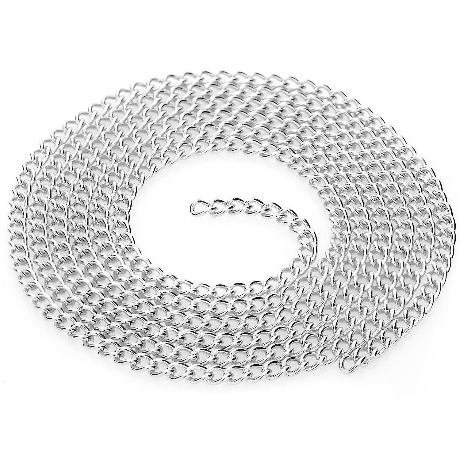 Gliederkette, silber, 2 x 4 mm, 1 m