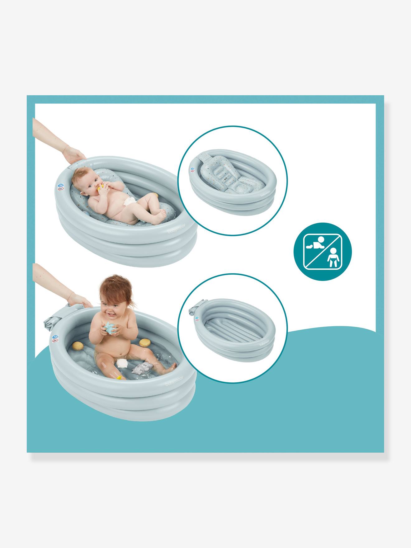 Baignoire gonflable évolutive Aquadots BABYMOOV bleu