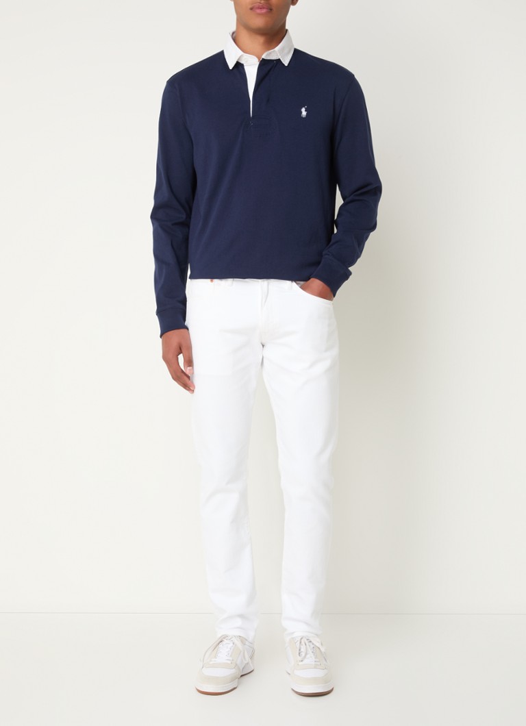 Polo Ralph Lauren de algodão com modelagem slim e mangas compridas.