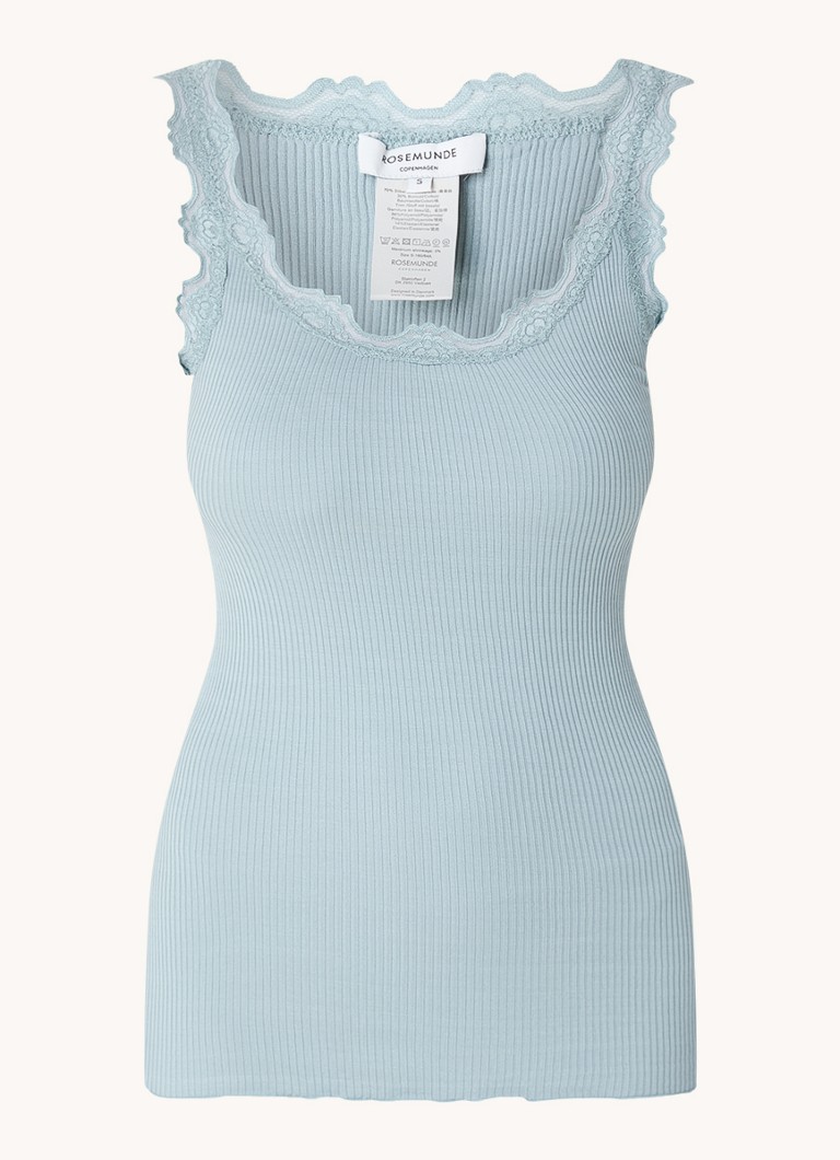Rosemunde Tank top in silk blend with lace