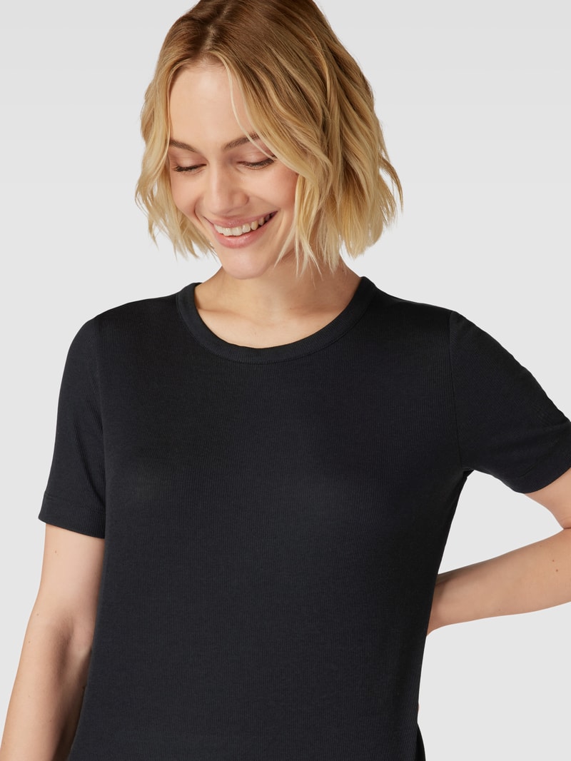 T-Shirt mit Rundhalsausschnitt Modell 'GENEVRAA' in schwarz