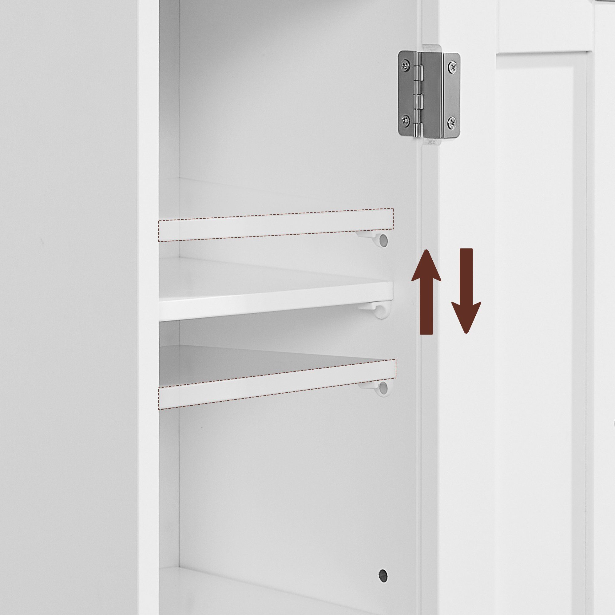 VASAGLE Badkommode Badezimmerschrank, verstellbare Ablagen, platzsparend