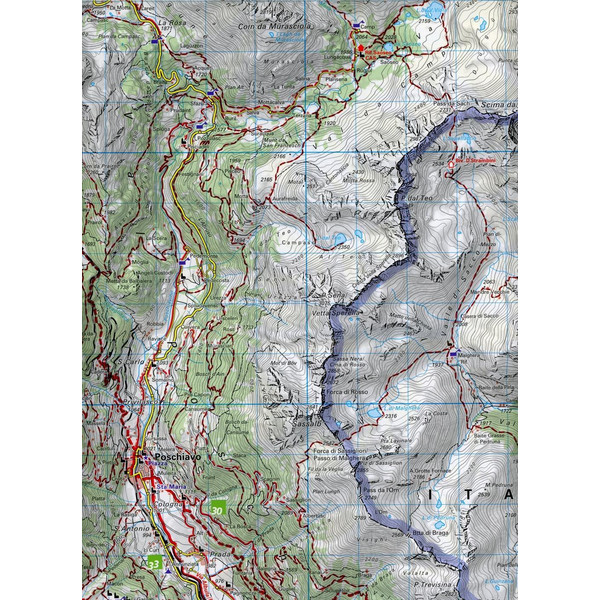 Bernina - Pontresina / Val Poschiavo 47 Wanderkarte 1:40 000 matt laminiert - Wanderkarte