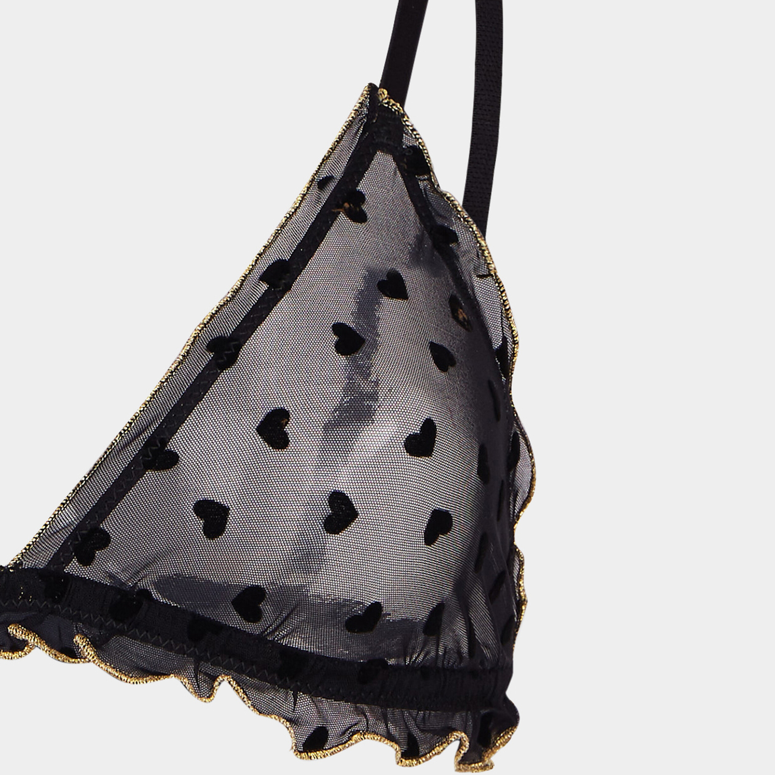Soutien-gorge triangle plumetis padded noir femme | La Halle