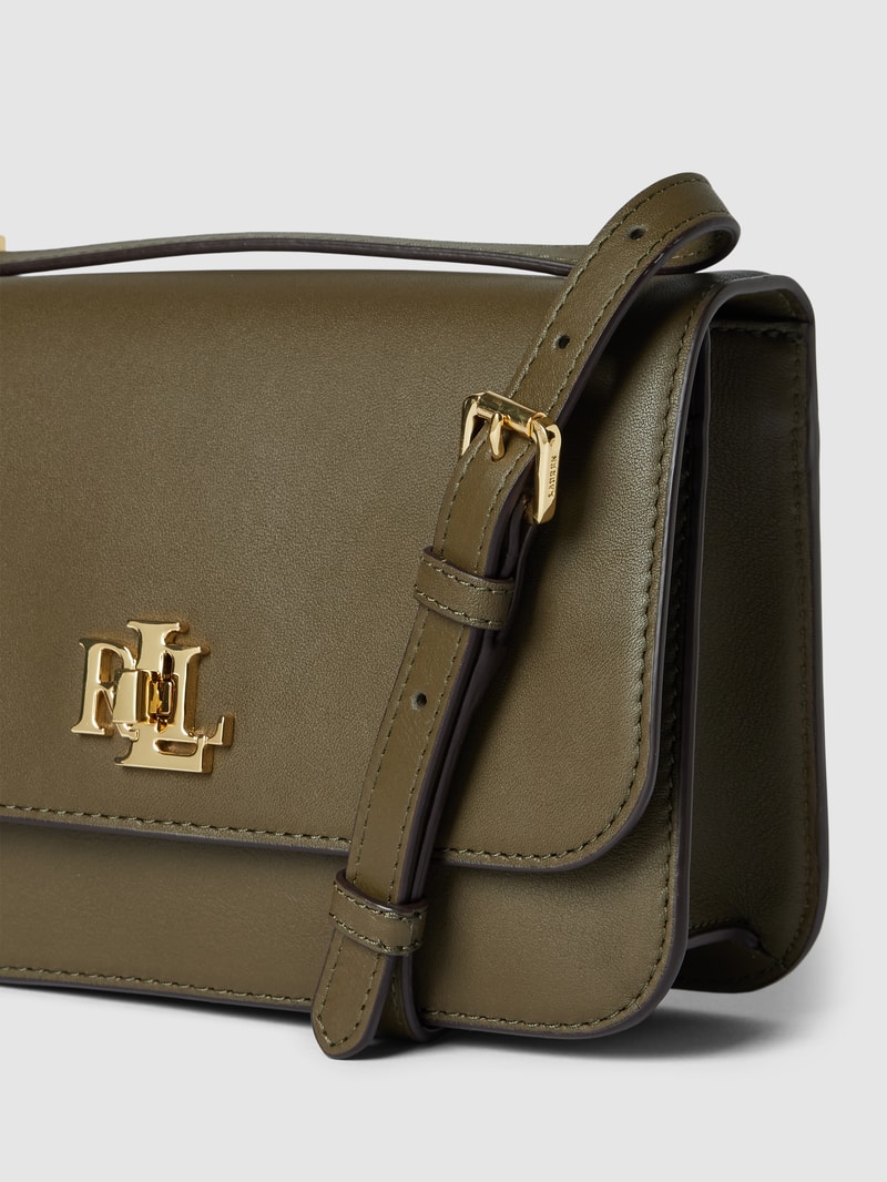 Handtasche mit Label-Details Modell 'SOPHEE' in dunkelgrün