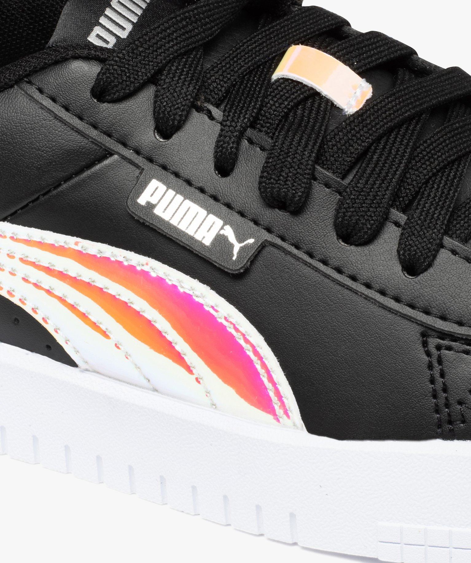 Baskets fille unies à lacets détails irisés – Puma Jada noir | GEMO