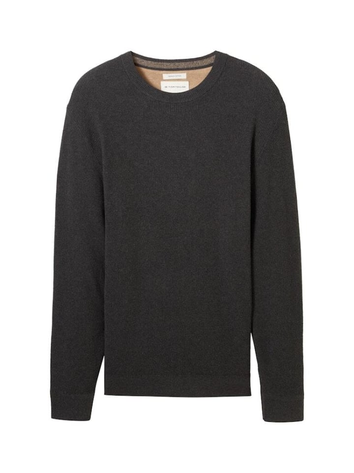 Tom Tailor Pullover in black grey melange günstig kaufen