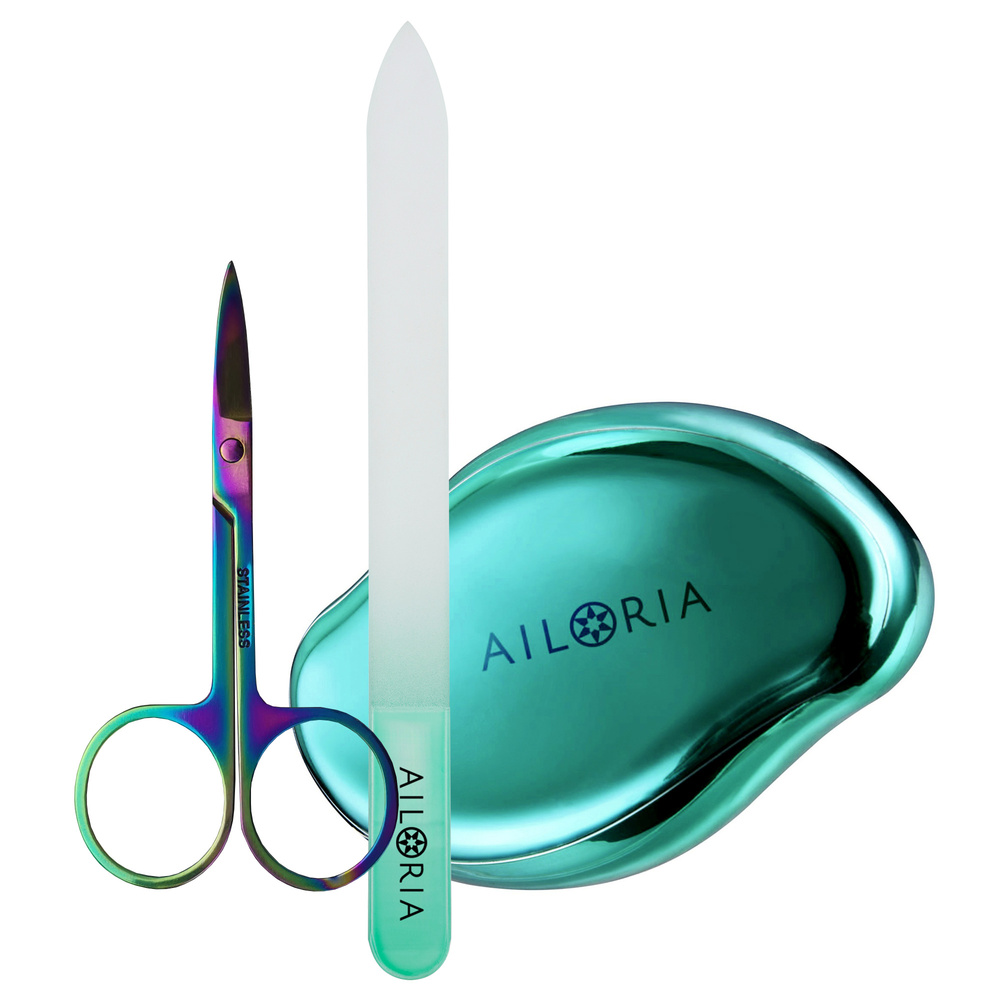 ailoria personal care DOUCETTE SET Râpe anti-callosités, lime à ongle en verre et coupe-ongles