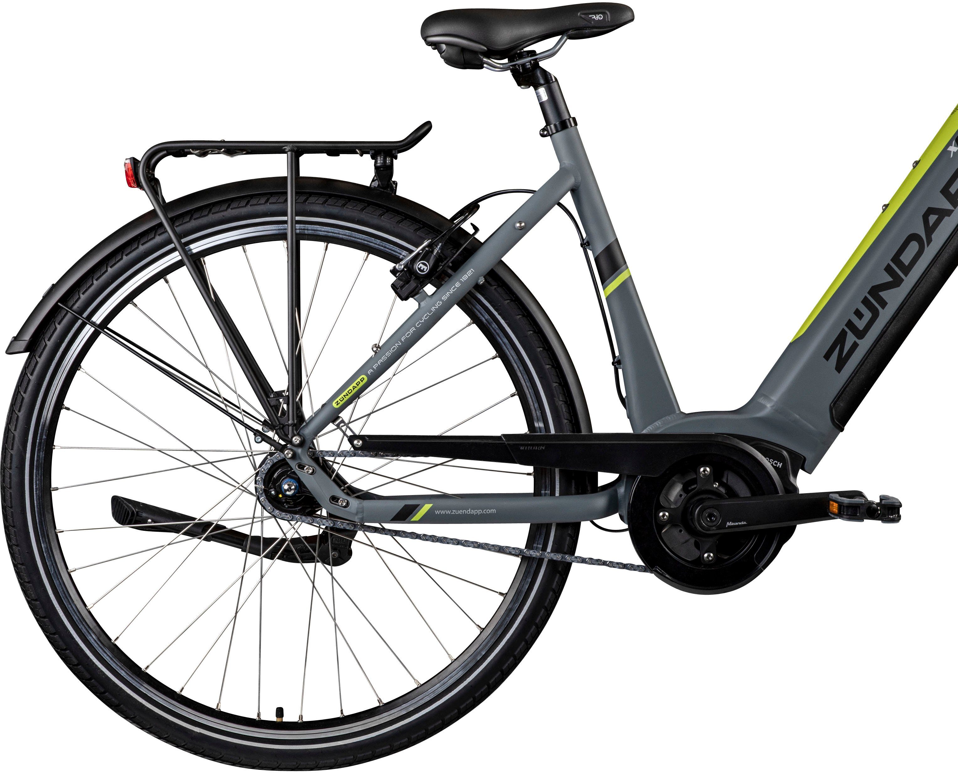 Zündapp E-Bike X600, 7 Gang Shimano Nexus Schaltwerk, Nabenschaltung, Mittelmotor, 400 Wh Akku
