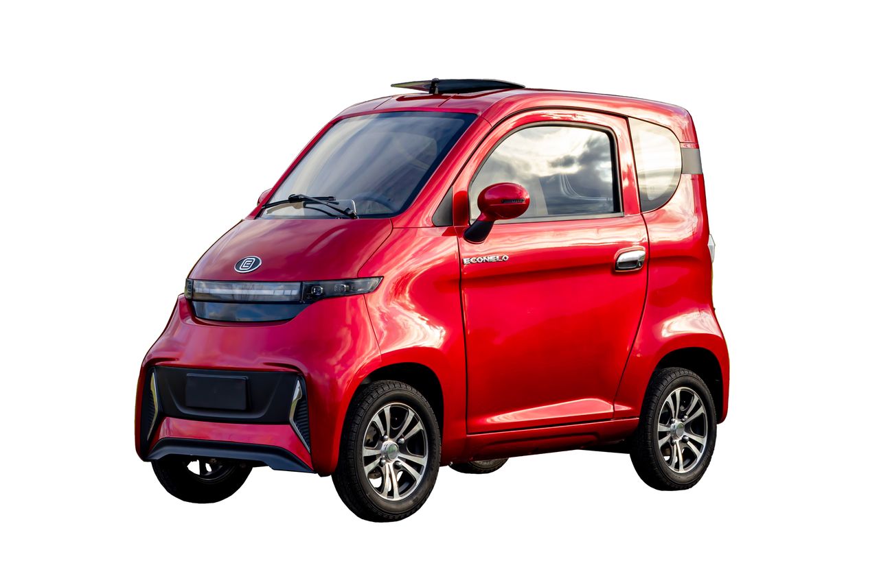 Econelo Elekrokabinenroller, Miniauto, E Mobil 2000 Watt Motor, 45 km/h NELO 4.3 Bordeaux