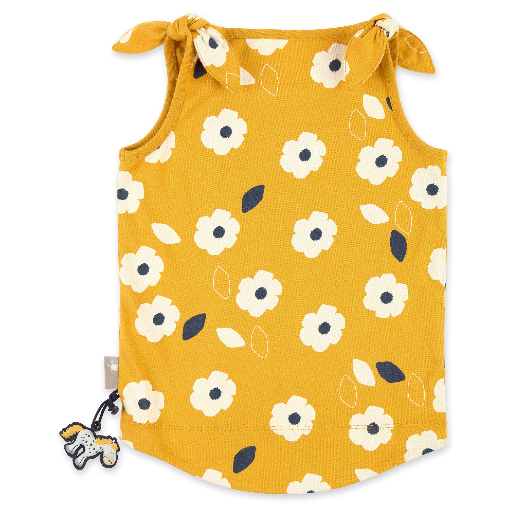 Gelbes Sommertop mit Blümchen Print