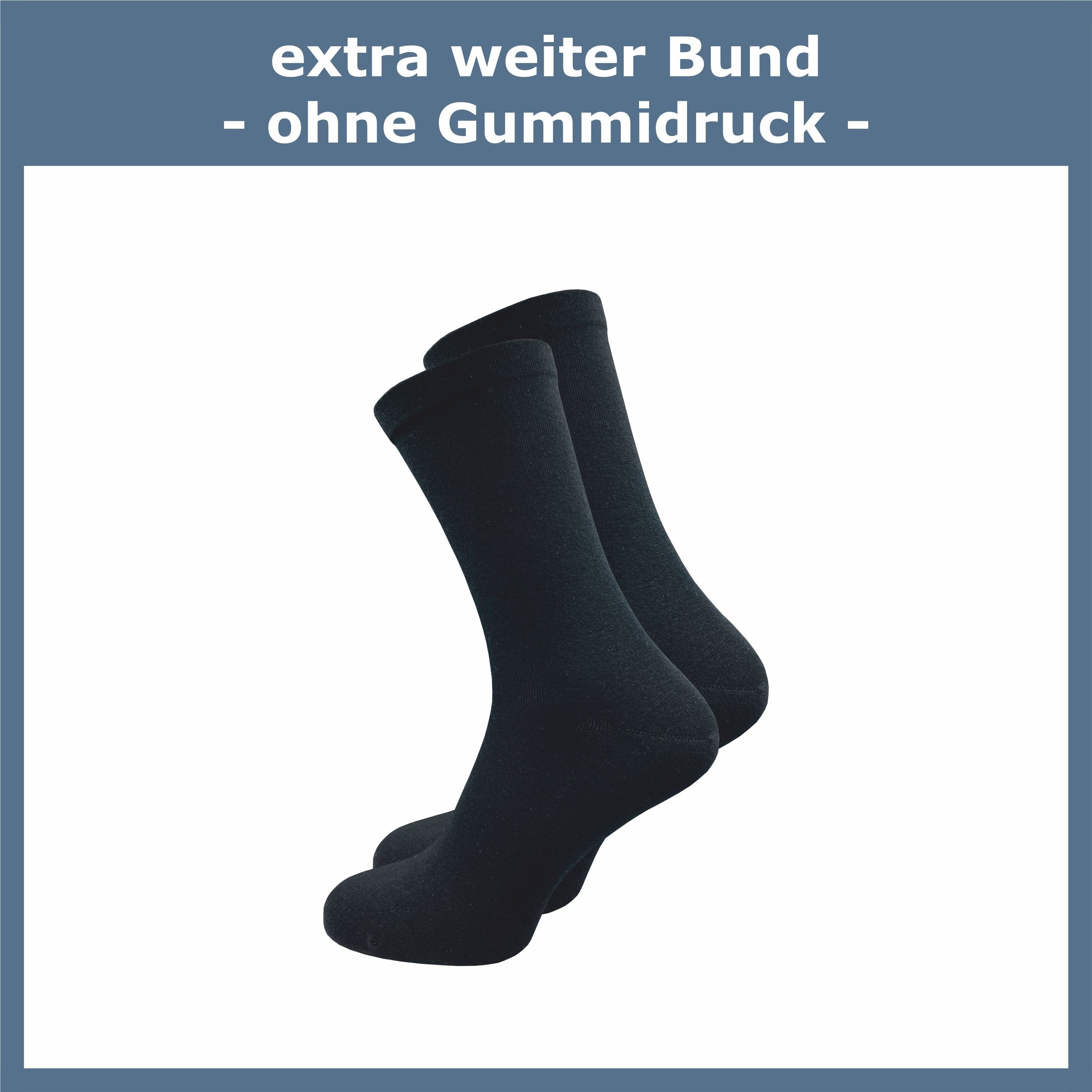GAWILO Diabetikersocken für Herren - Ohne Gummibund & ohne Naht - Extra weiter Komfort-Bund (6 Paar) Venensocke für Diabetiker mit viel Baumwolle - feines Maschenbild
