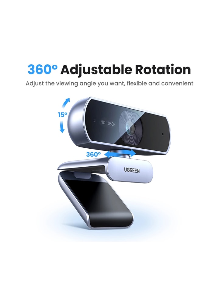 Ugreen Webcam - CM678 USB-HD-Webcam – Grau - 360-Grad-Drehung in Grau günstig kaufen onesize