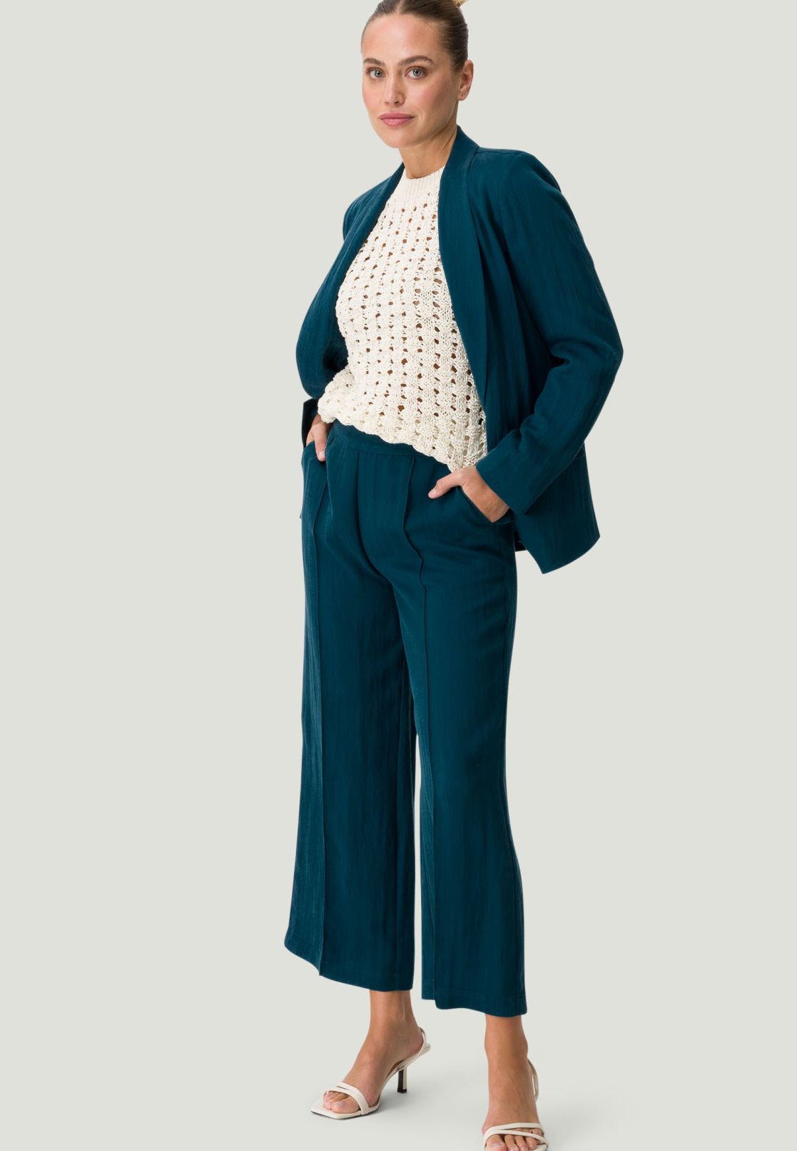 Blazer mit Schalkragen aus Lyocell-Mix