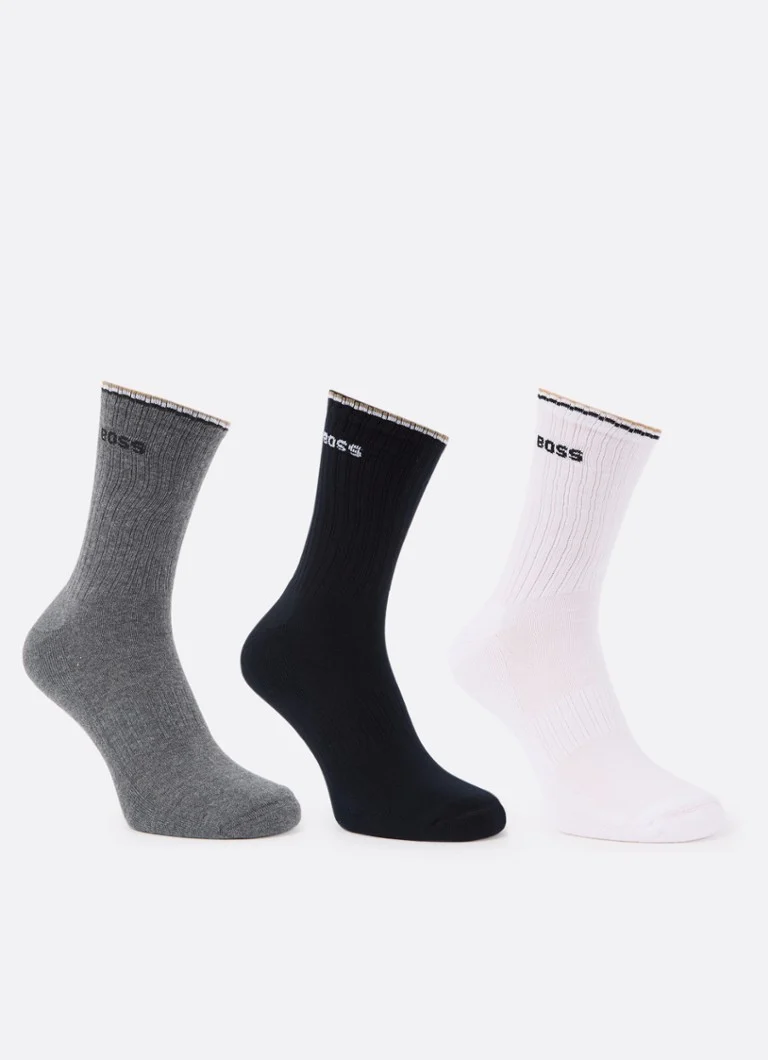 Șosete sport cu logo HUGO BOSS, set de 3