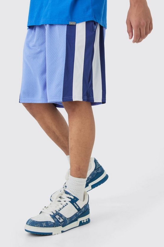 Mesh Colorblock Basketball-Shorts
