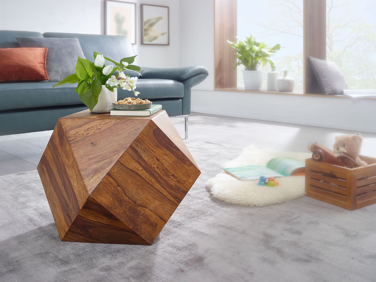Wohnling Couchtisch 57 x 57 x 43 cm Braun