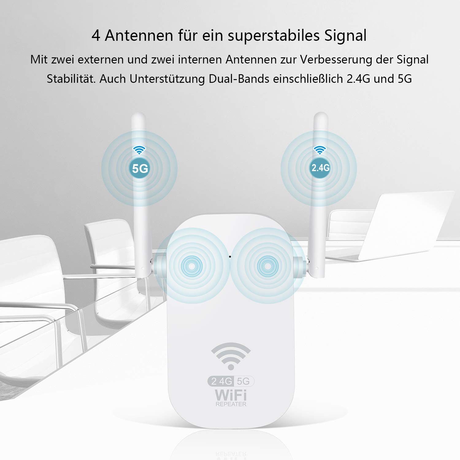 GelldG WLAN Verstärker WLAN Repeater 1200 Mbit/s WiFi Repeater WLAN-Repeater