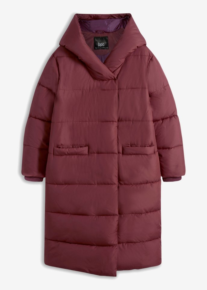 Wattierter Oversize-Mantel mit Kapuze, aus recyceltem Polyester