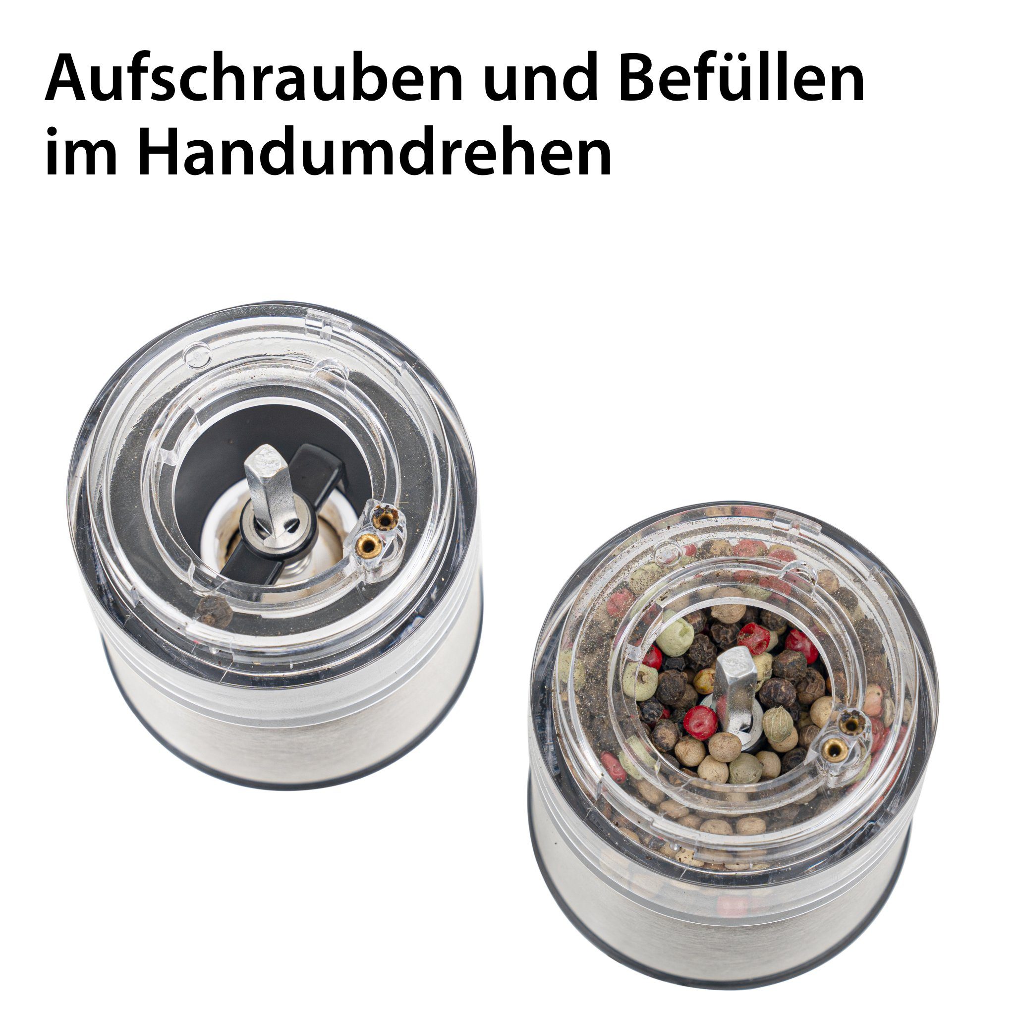 ADE Gewürzmühle Salzmühle oder Pfeffermühle elektrisch, stufenlos einstellbar, Einhandbedienung, Keramik-Mahlwerk