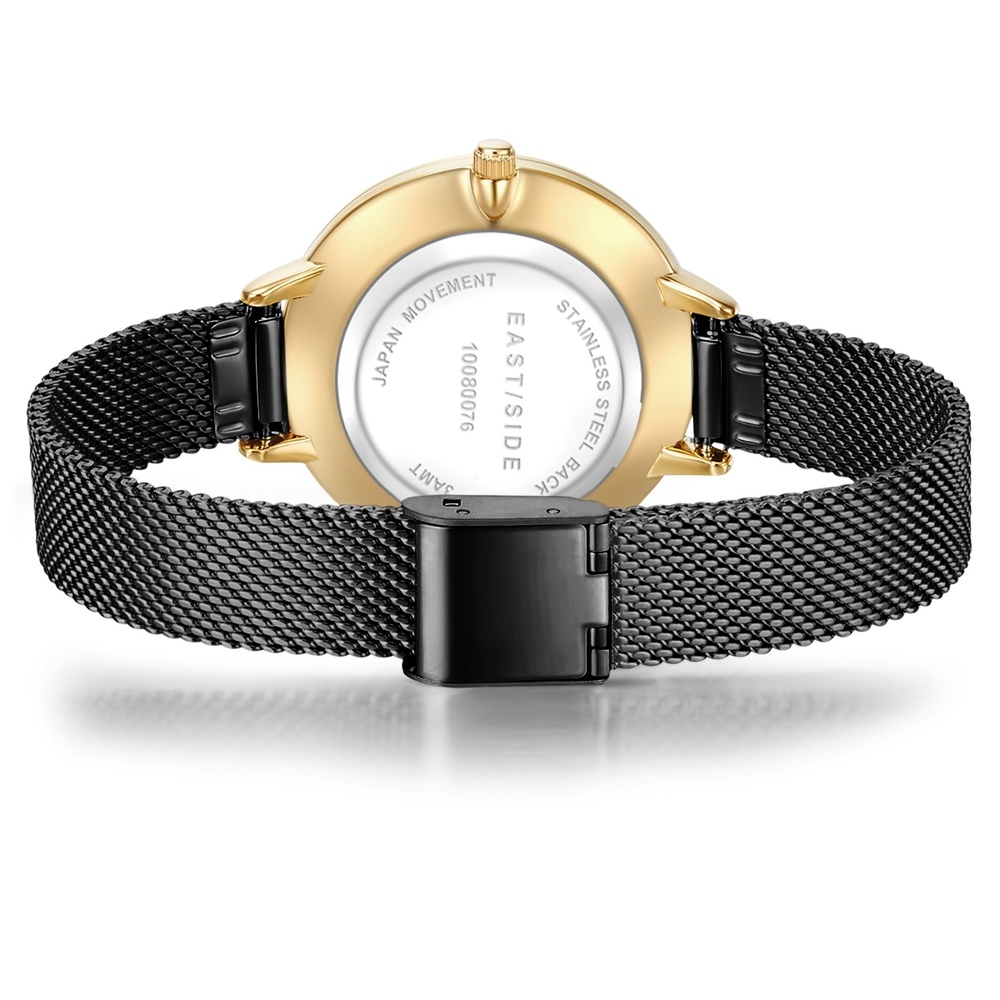 EASTSIDE Montre à quartz Classic en Or jaune Acier inoxydable en Noir Montre