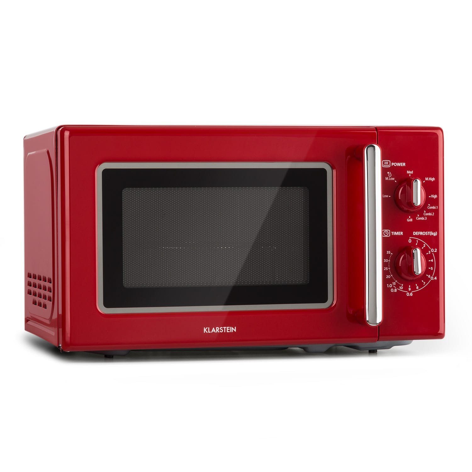 Klarstein Mikrowelle Caroline Mikrowellen-Grill 20 Ltr 700 W / 1000 W Ø 25,5cm Retro, Erwärmen, Grillen, Backen, 2 l