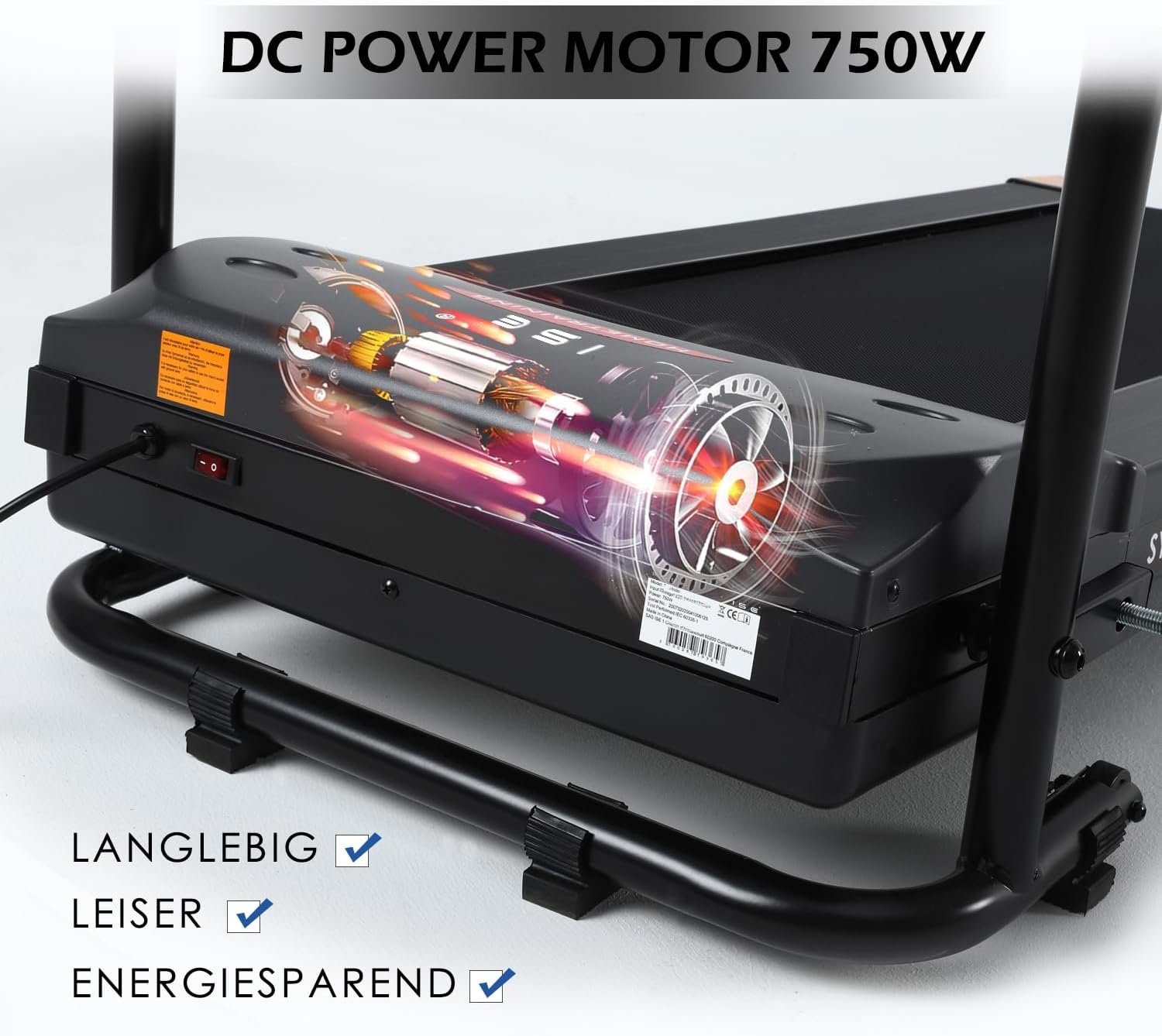ISE Laufband (750W Motor, verstellbar Programmen, SY-1006), Zuhause, Geschwindigkeit Klappbares Laufband mit LCD-Bildschirm