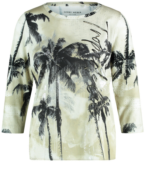 3/4 Arm Shirt mit Material-Patch und Wording