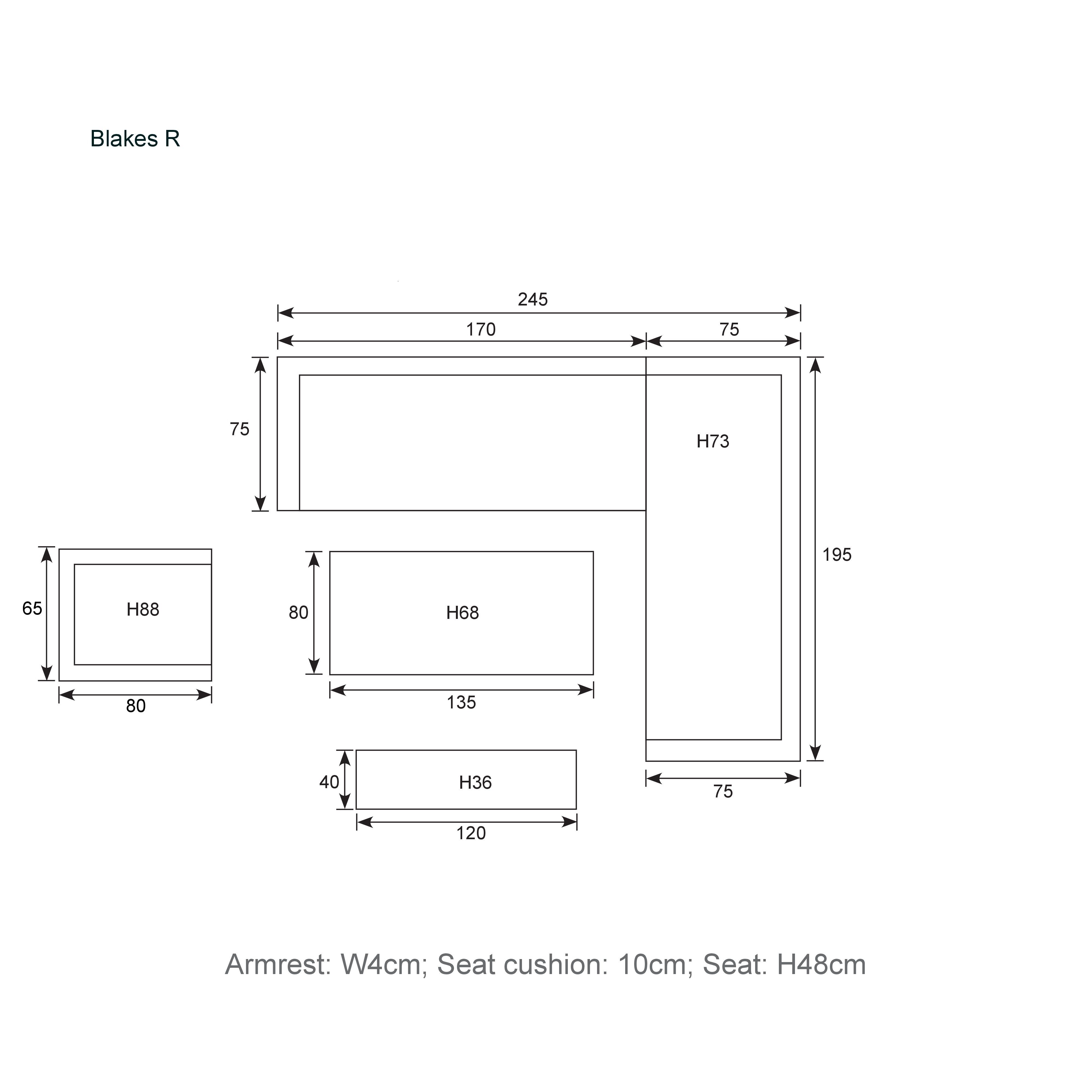 Garden Impressions Gartenlounge-Set Blakes XL rechts anthrazit, Aluminium, Gartenmöbelset, Outdoor, Möbel, (Lounge-Set), UV-beständig