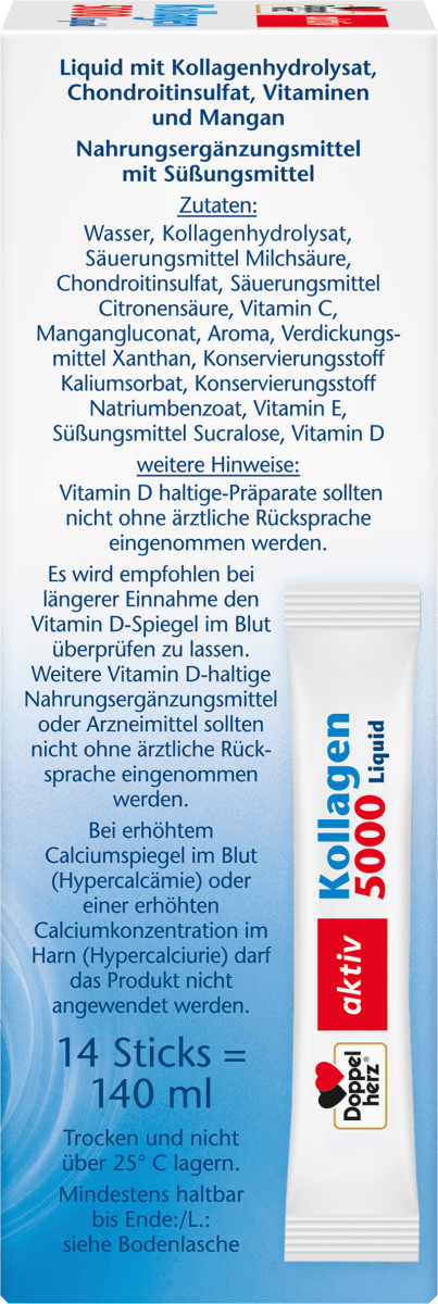 Kollagen 5000 Liquid 14 Sticks, 140 ml
