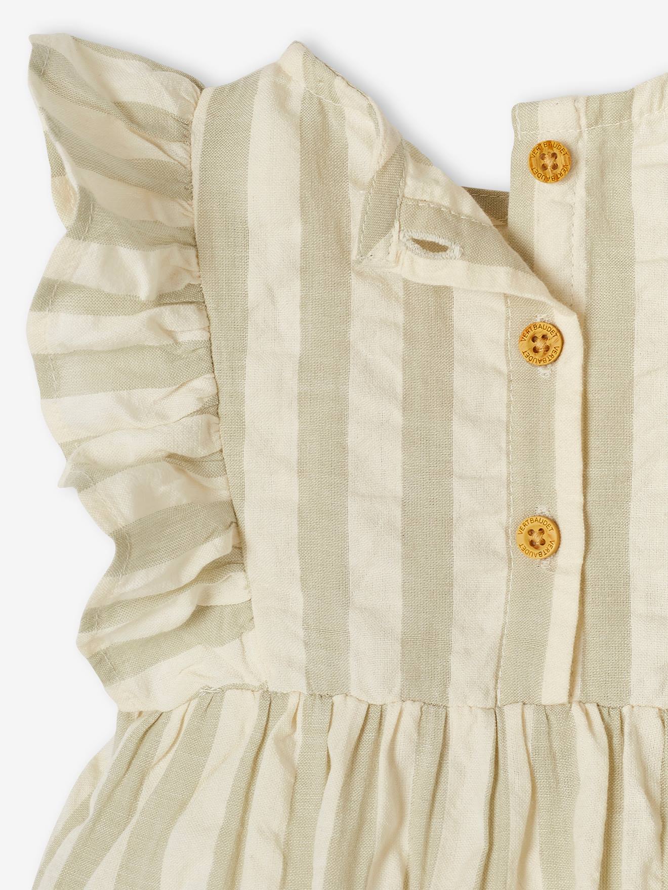 Vertbaudet Mädchen Baby Kleid, ärmellos - graugrün