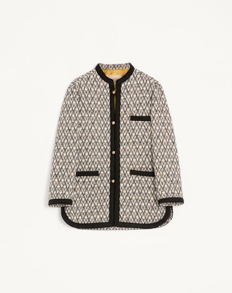 Valentino Bouclè Uldjakke med Jacquard-motiv Toute La V