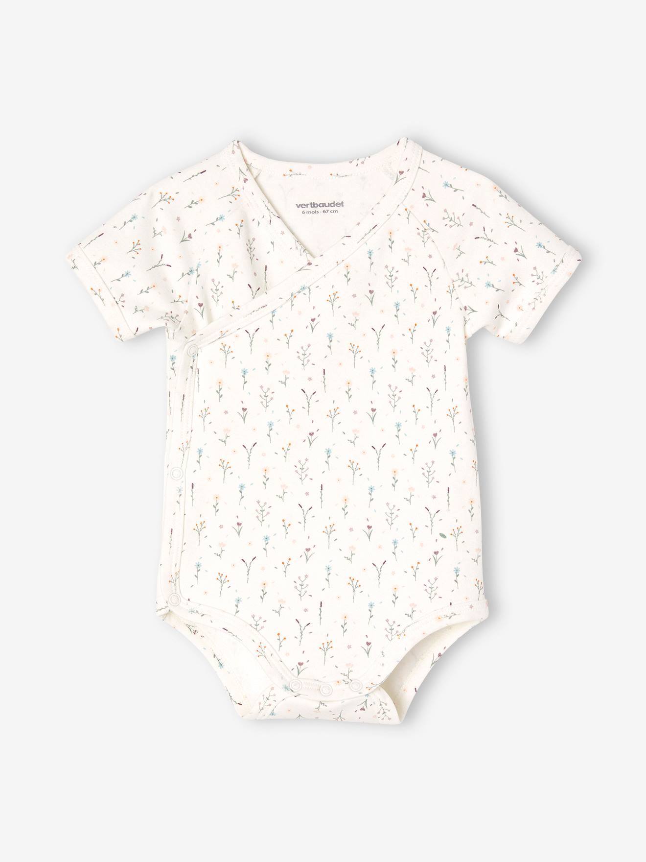 Lot de 3 bodies manches courtes bébé ouverture naissance lilas