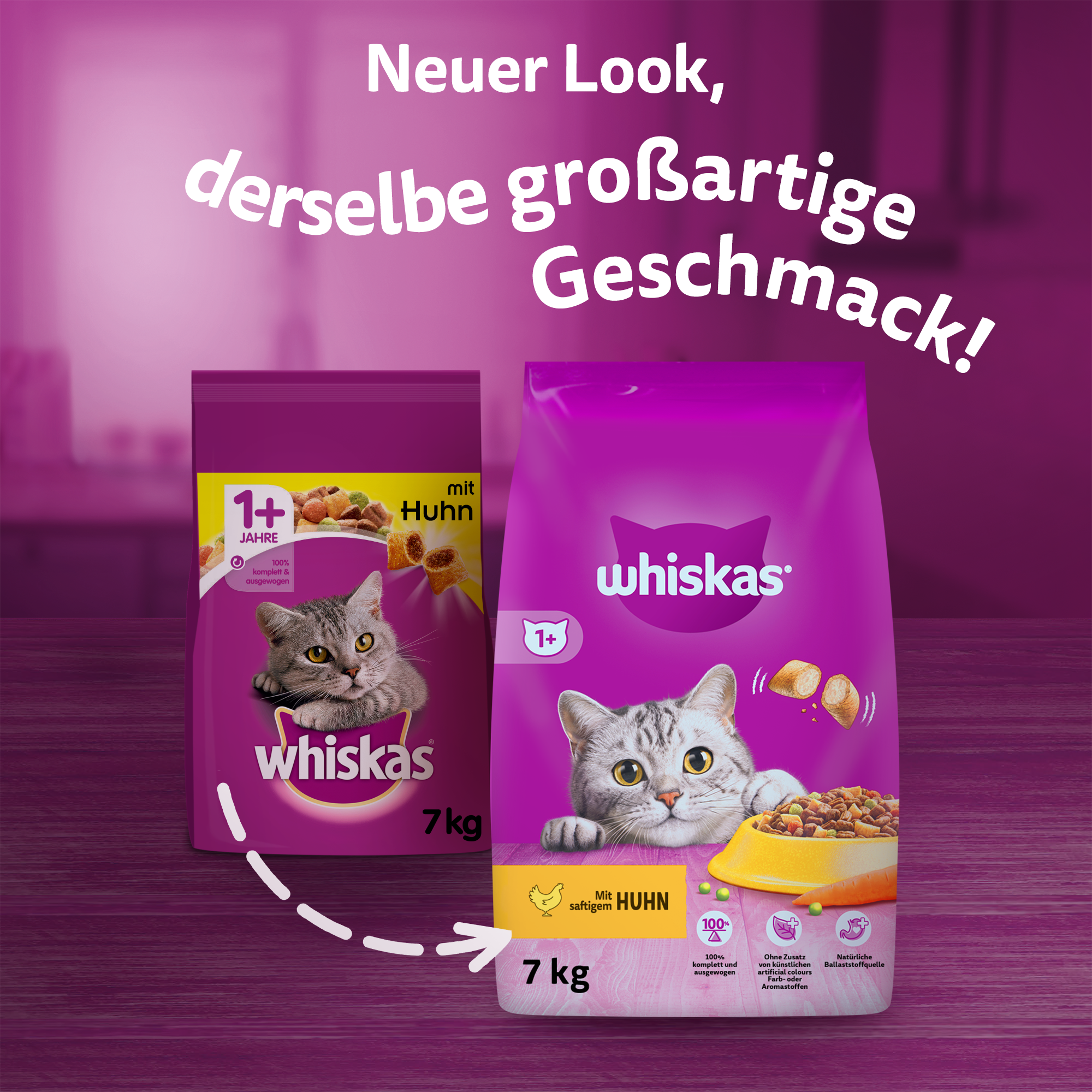 Whiskas Trockenfutter Whiskas 1+ Adult Huhn 7 kg