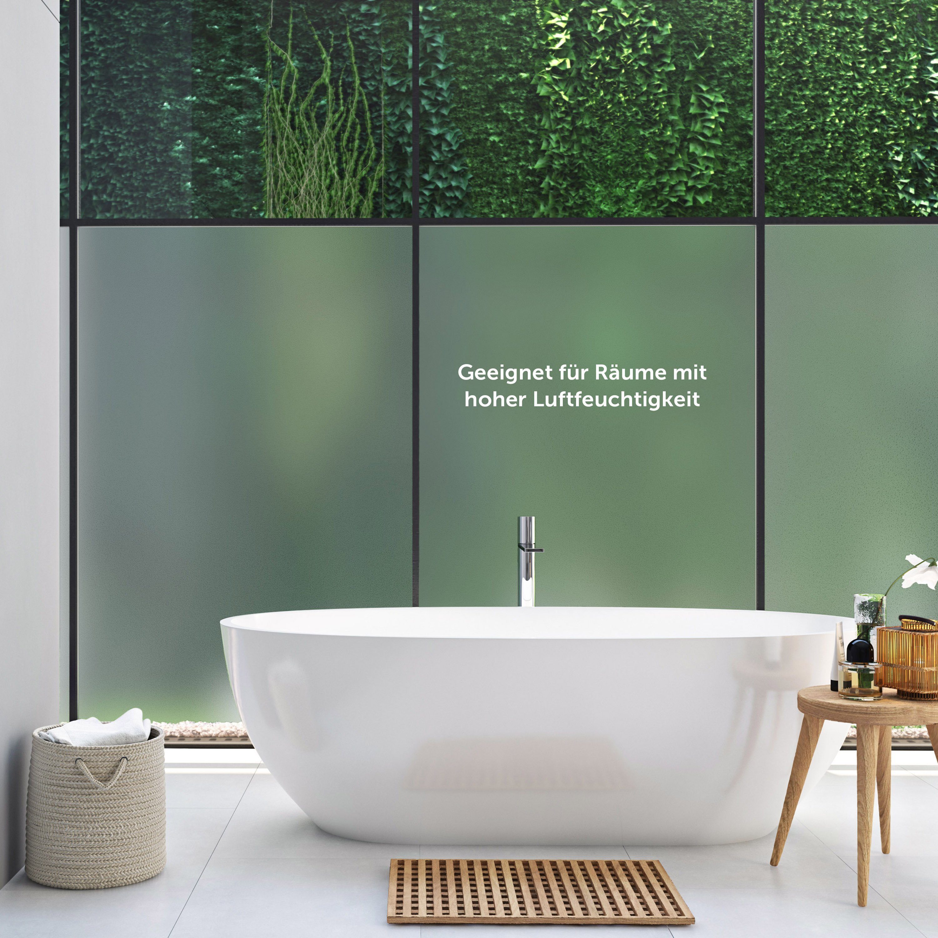 Fensterfolie Fensterfolie Blickdicht mit Milchglas-Effekt für Privatsphäre, Blumtal, blickdicht, zuschneidbar, UV-Schutz bei Fenstern, Duschkabinen und Co.