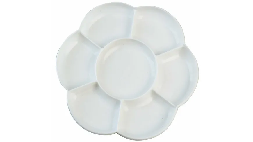KREUL Kunststoffpalette Blütenform Weiss Ø 17 cm mit 7 Vertiefungen