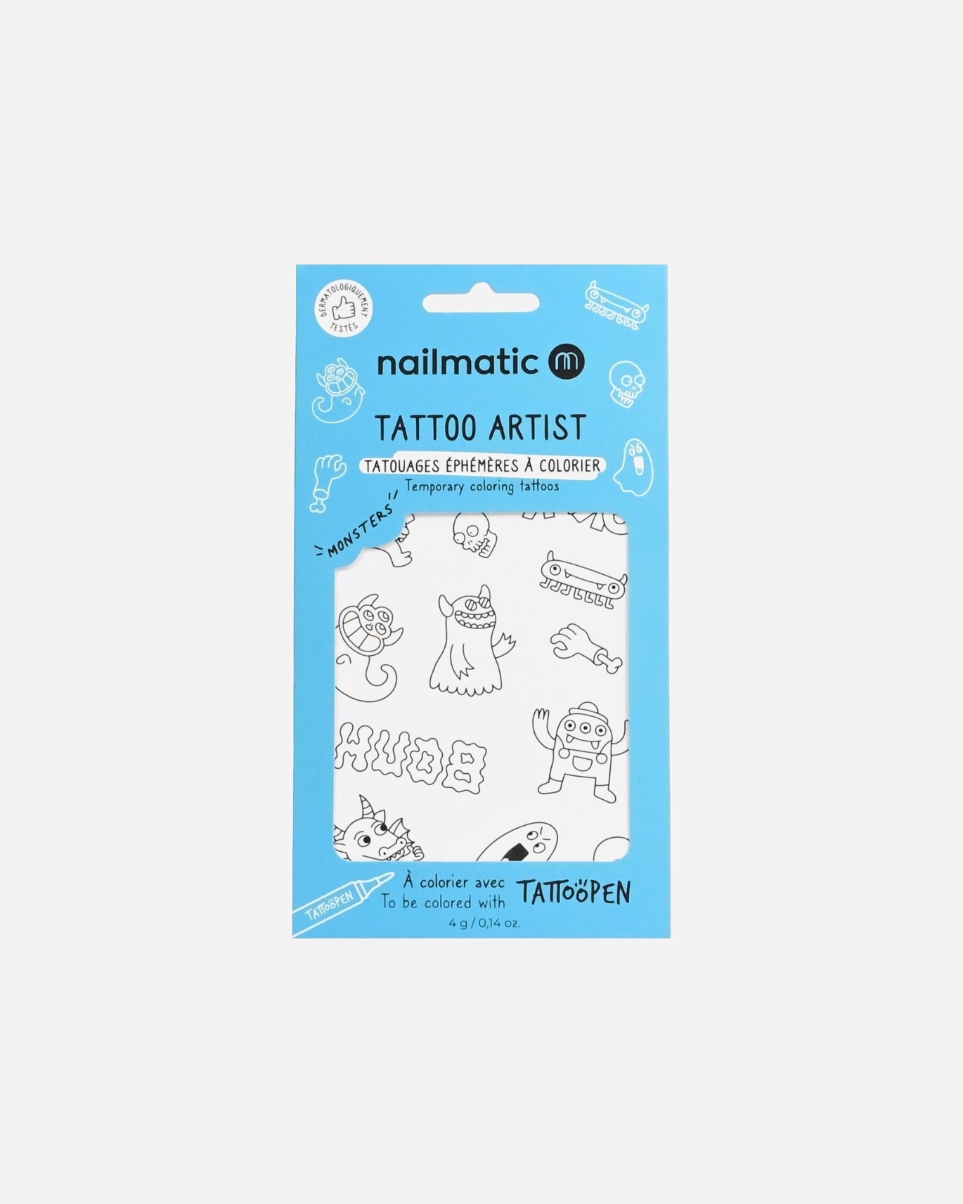 Nailmatic tetovējumu krāsojamā lapa - monstri