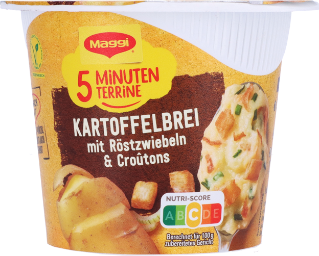 Maggi 5 Minuten Terrine Kartoffelbrei mit Röstzwiebeln