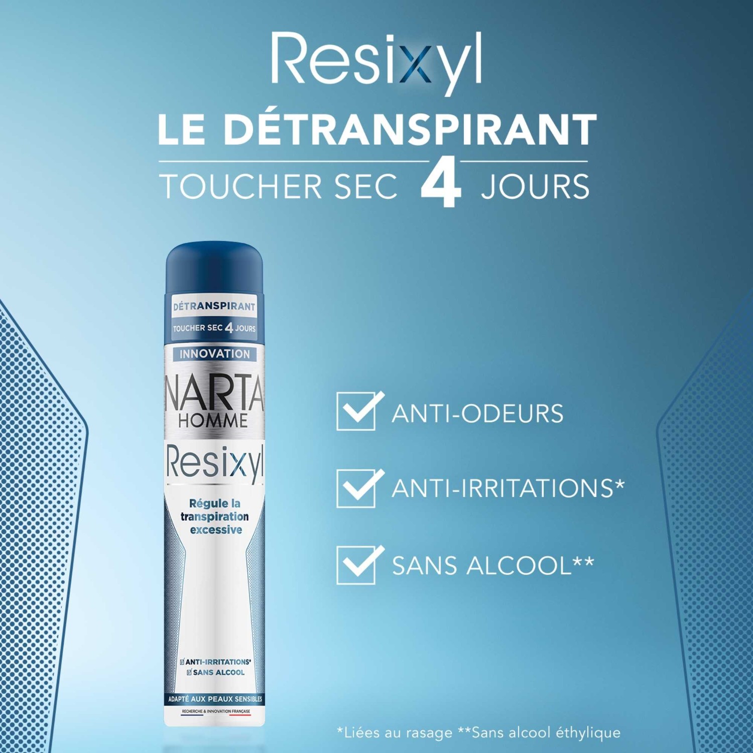 Narta Resixyl Antitranspirant für Männer, Dry Touch, 4 Tage