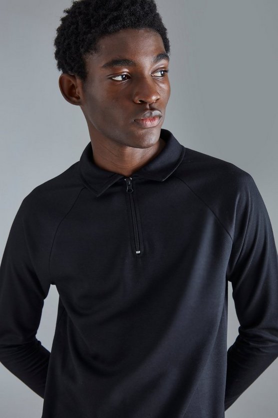 Langärmliges Slim-Fit Raglan Poloshirt